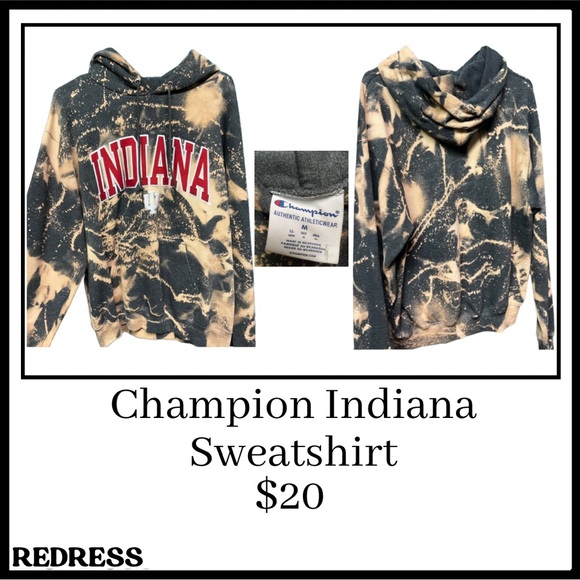 Champion Tops - Indiana champion oversized grey bleached size medium sweatshirt